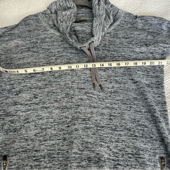 Athleta Sporty Dress Medium Gray Cowl Neck Sweater Tunic Dress Sz M - Picture 3 of 4